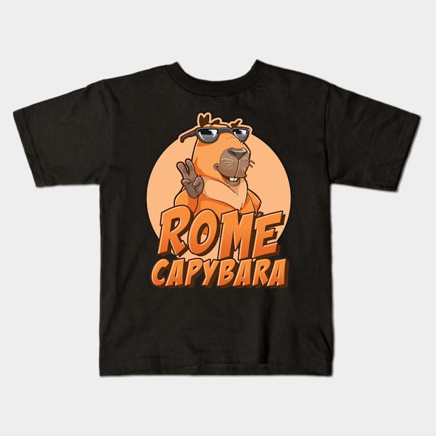 Rome capybara Kids T-Shirt by NeedsFulfilled